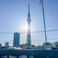 墨田区押上の賃貸物件/3階：スカイツリーが見えます。夜はライトアップされてきれいだと思います