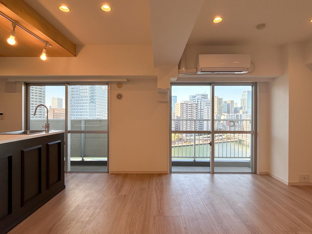 中央区月島の賃貸物件/リビング。2025年12月にリフォーム済み