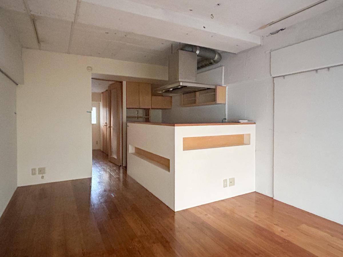 港区西麻布の賃貸物件/大胆なカウンターキッチンが特徴的