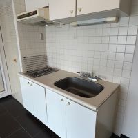 渋谷区神山町の賃貸物件/キッチン。コンロは2口のガスコンロ。