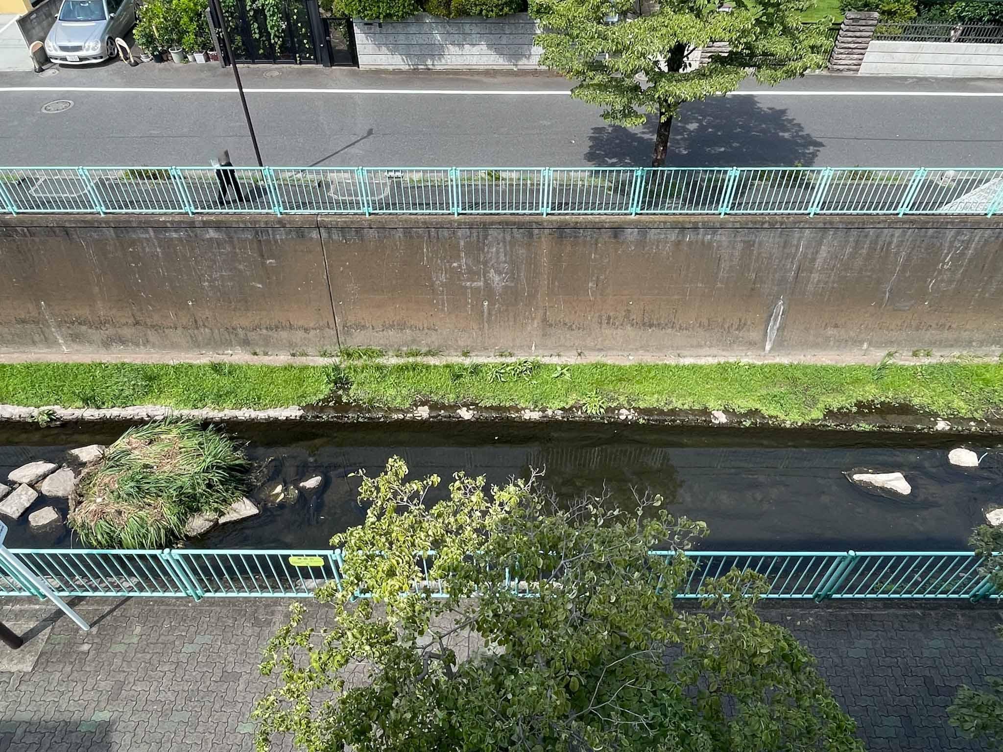 杉並区高井戸西の賃貸物件/共用部から見おろす神田川