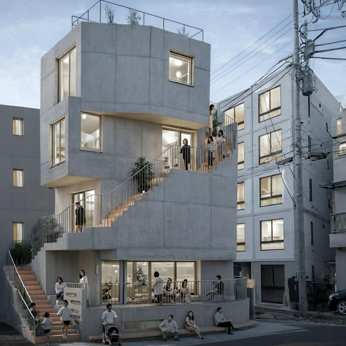 世田谷区大原の賃貸物件/全体参考パース（夜）