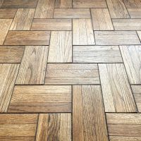 世田谷区瀬田の賃貸物件/ヘリンボーン張りの床。ピースの長さが短めで、オーナーのこだわりを感じるポイント