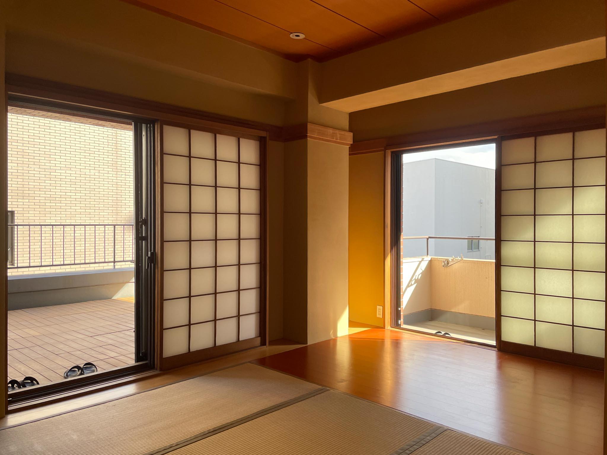 渋谷区代々木の賃貸物件/和室はルーフバルコニーとも繋がります