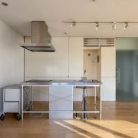 世田谷区池尻の賃貸物件/システマチックな機能美を感じるキッチンが印象的なキッチン空間。コンロ脇のダストボックスまで雰囲気があります