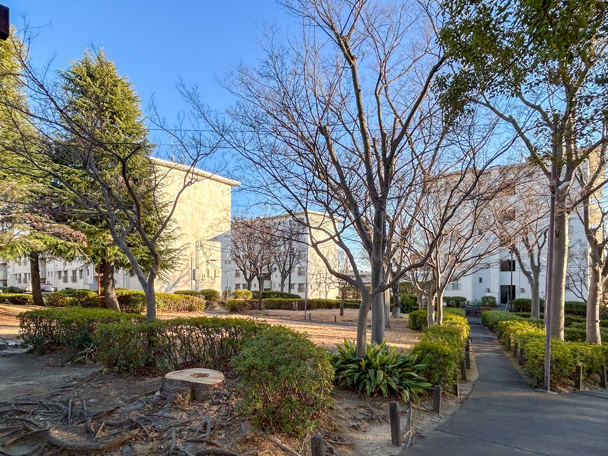 横浜市青葉区青葉台の賃貸物件/広い敷地に立ち並ぶ団地群。緑が多く、散歩したくなります