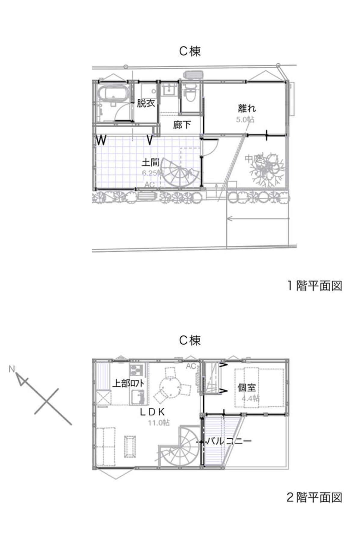 静岡県三島市西本町の賃貸物件/C棟：間取り図