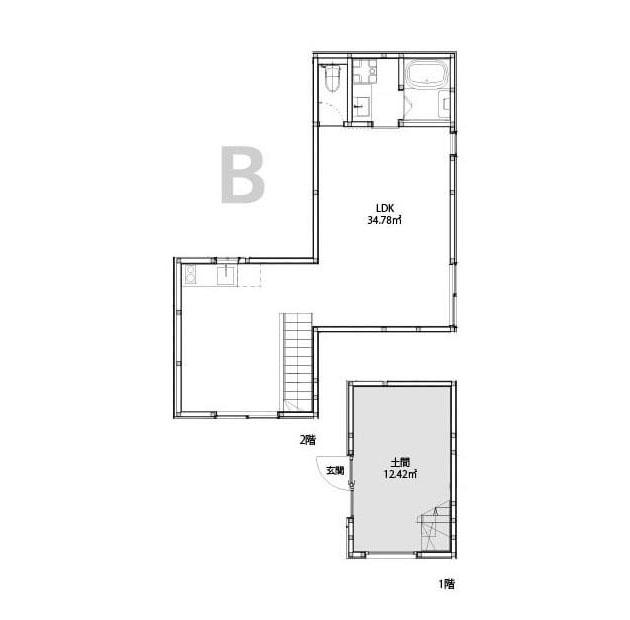 世田谷区船橋の賃貸物件/B：通りに沿いに絵になる窓のある店舗、住居機能は全て2階に集約され広さを感じます