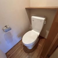 大田区大森中の賃貸物件/ドアの先に木床のトイレ