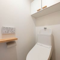 東京都昭島市東町の売買物件/お手洗い。木の取手など細部までかわいい