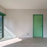 港区赤坂の賃貸物件/洋室側をみる。建具はすべて緑色です