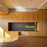 文京区千駄木の賃貸物件/北側にはテレビボードを兼ねた大型の収納