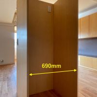 文京区千駄木の賃貸物件/冷蔵庫はこのボックスの中にすっぽり。幅については事前にご確認ください