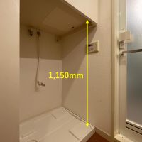 文京区千駄木の賃貸物件/洗濯機置き場の高さが低く、縦型洗濯機の場合は出し入れがやや難しいです