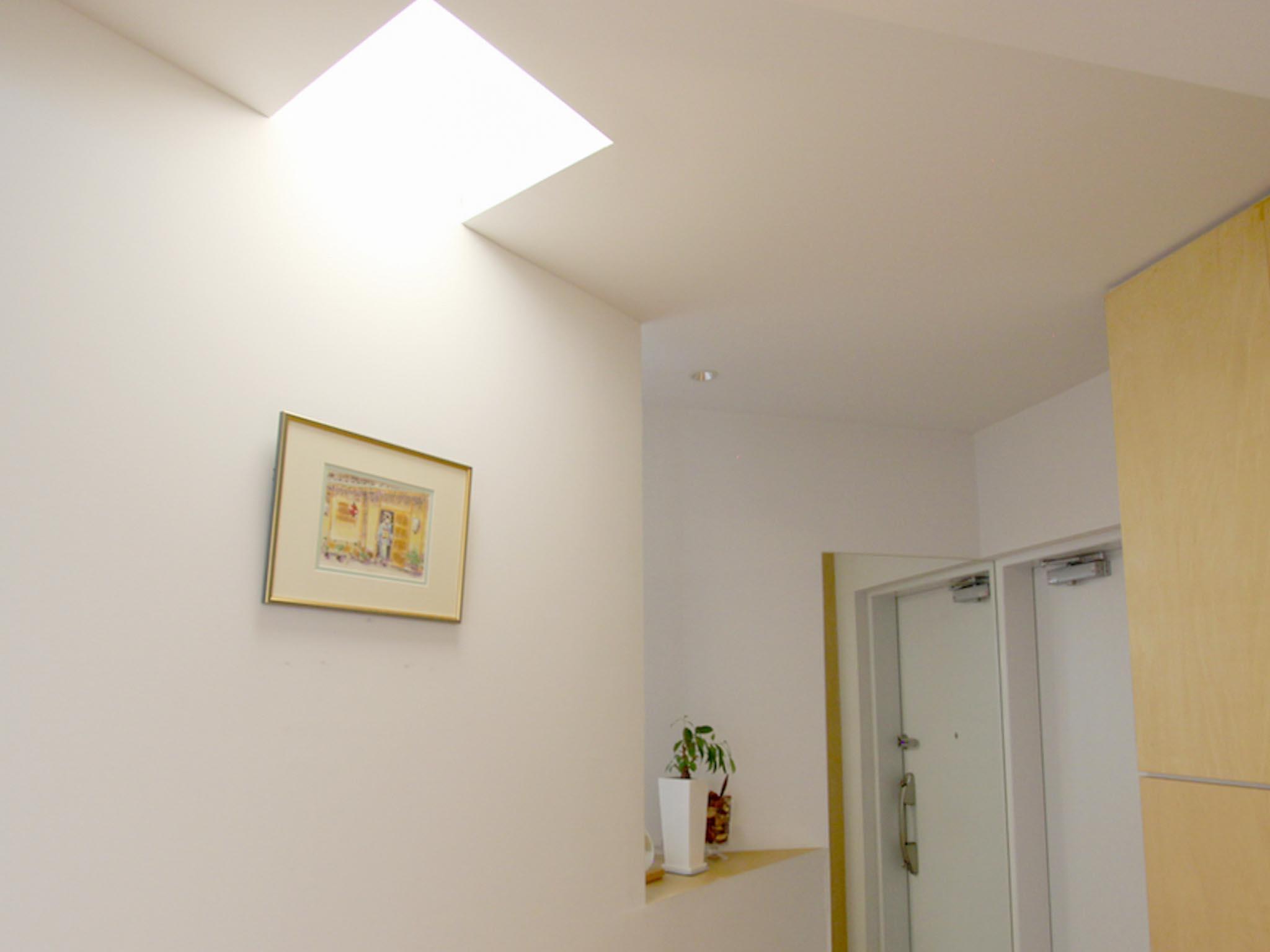 目黒区平町の売買物件/玄関ホールを照らすトップライト