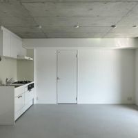 杉並区高円寺南の賃貸物件/202：リビングを北に向かって。扉の向こうが水まわりです