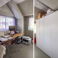 小金井市中町の売買物件/玄関横のスペース。可動収納を置く向きによって、空間を分けたりつなげたりできる