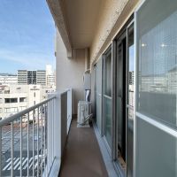 江東区白河の賃貸物件/リビングについたベランダ。清澄通りが近いですが、２重サッシのため室内は静かです