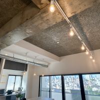 江東区白河の賃貸物件/天井は木毛セメント板。2.8mほどの高さがあります