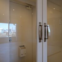 港区北青山の賃貸物件/玄関と部屋の間にもガラスの間仕切り