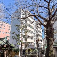 世田谷区池尻の賃貸物件/神社側から見た外観