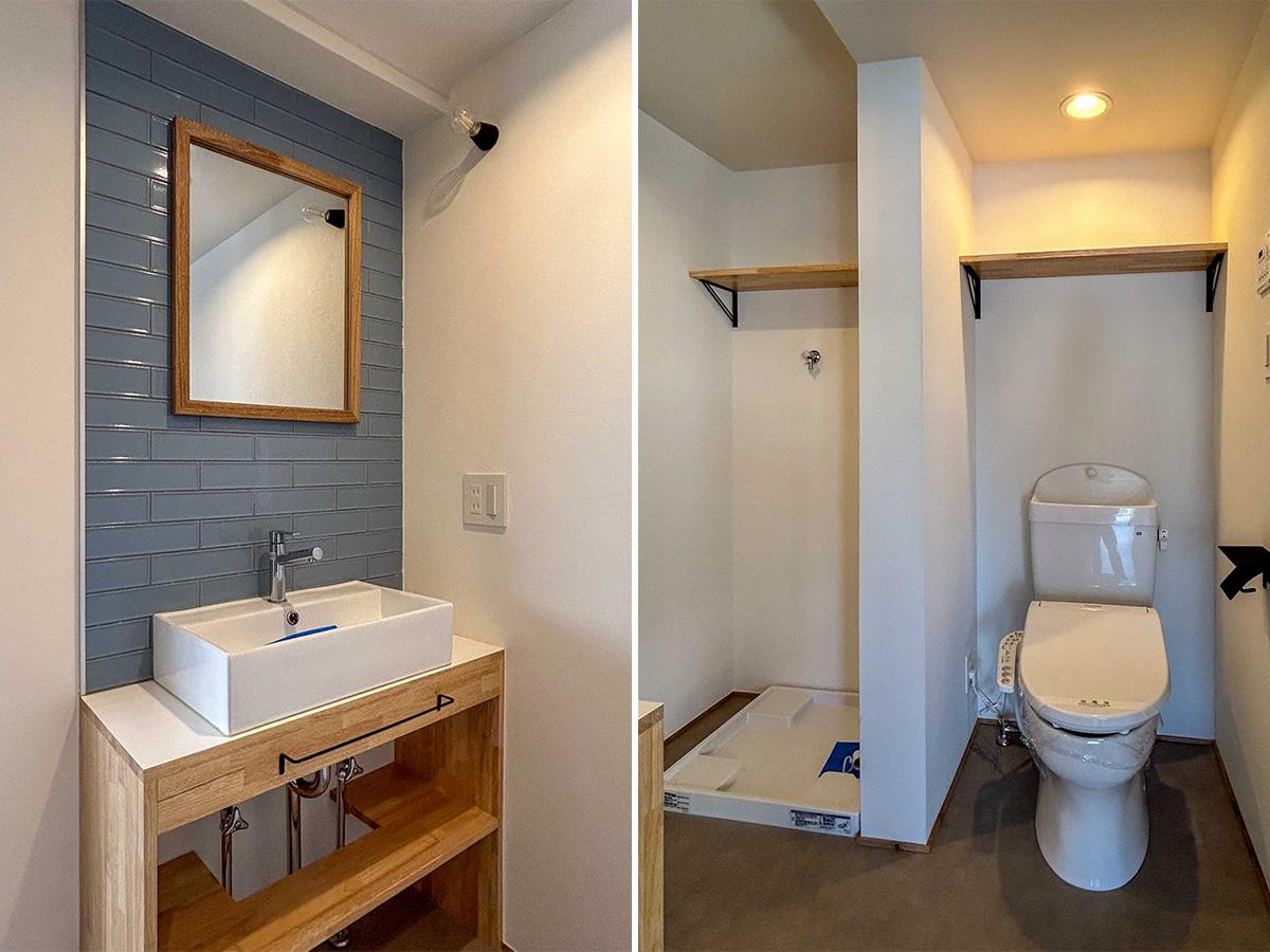 文京区白山の賃貸物件/洗面脱衣室。トイレと同室