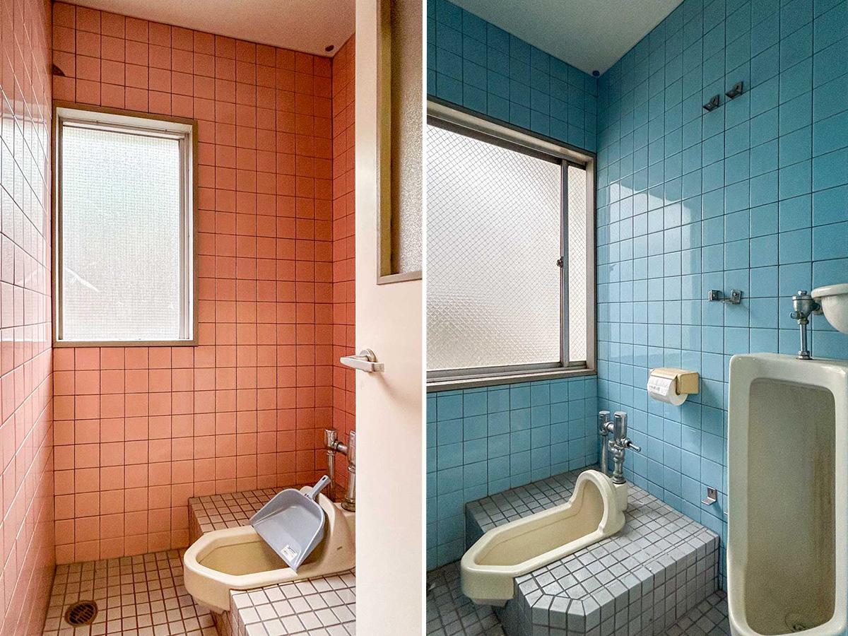 台東区鳥越の賃貸物件/4階：男女別トイレ。タイルの色がかわいい