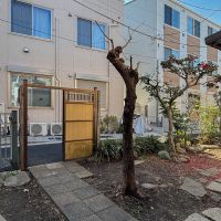 新宿区北新宿の賃貸物件/コンクリート平板のアプローチが、もの寂しげで雰囲気がある