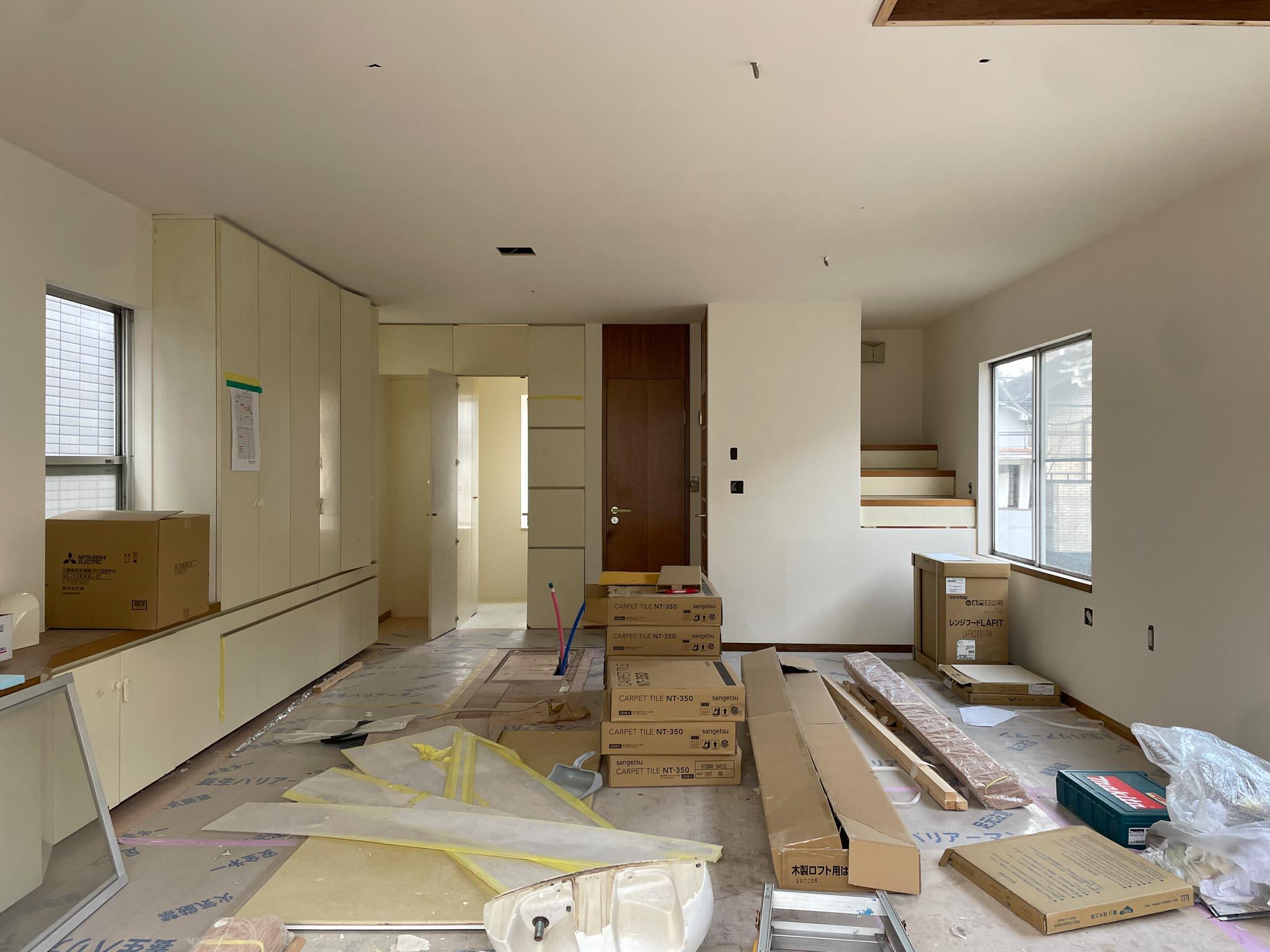 世田谷区桜上水の賃貸物件/2F、リビング：北に向かって。