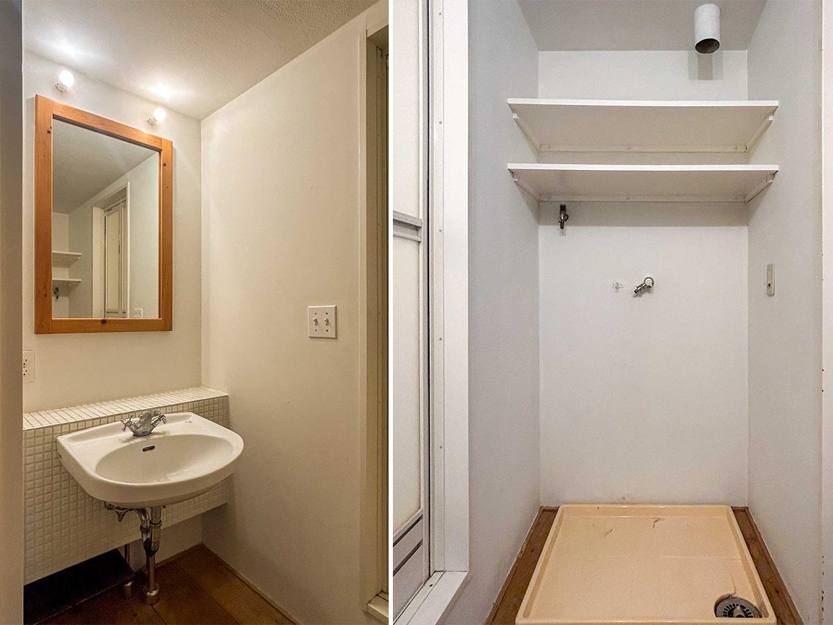 渋谷区上原の賃貸物件/洗面脱衣室。かわいらしいデザインの洗面台