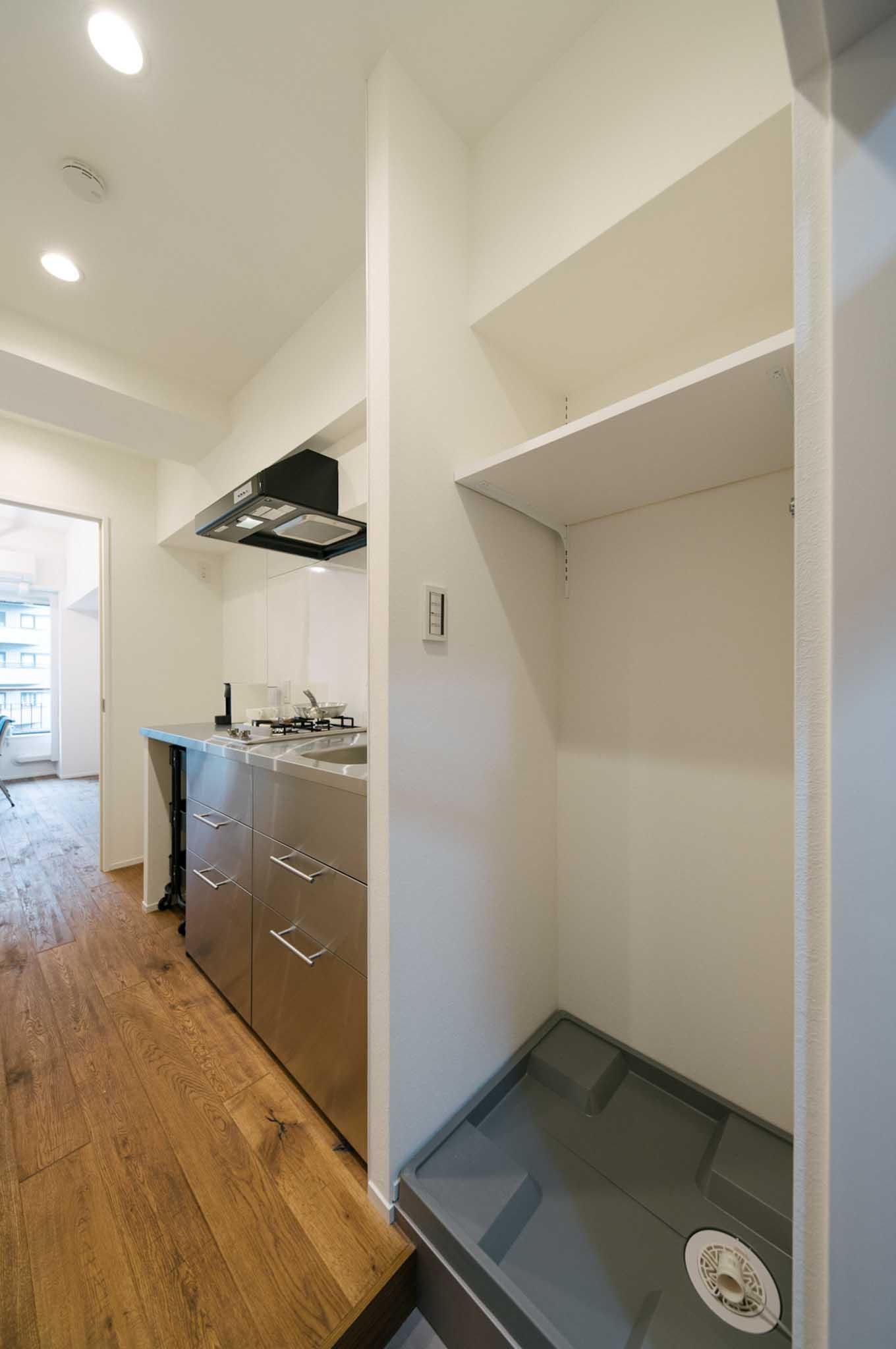 品川区西五反田の賃貸物件/キッチン横に洗濯機置き場