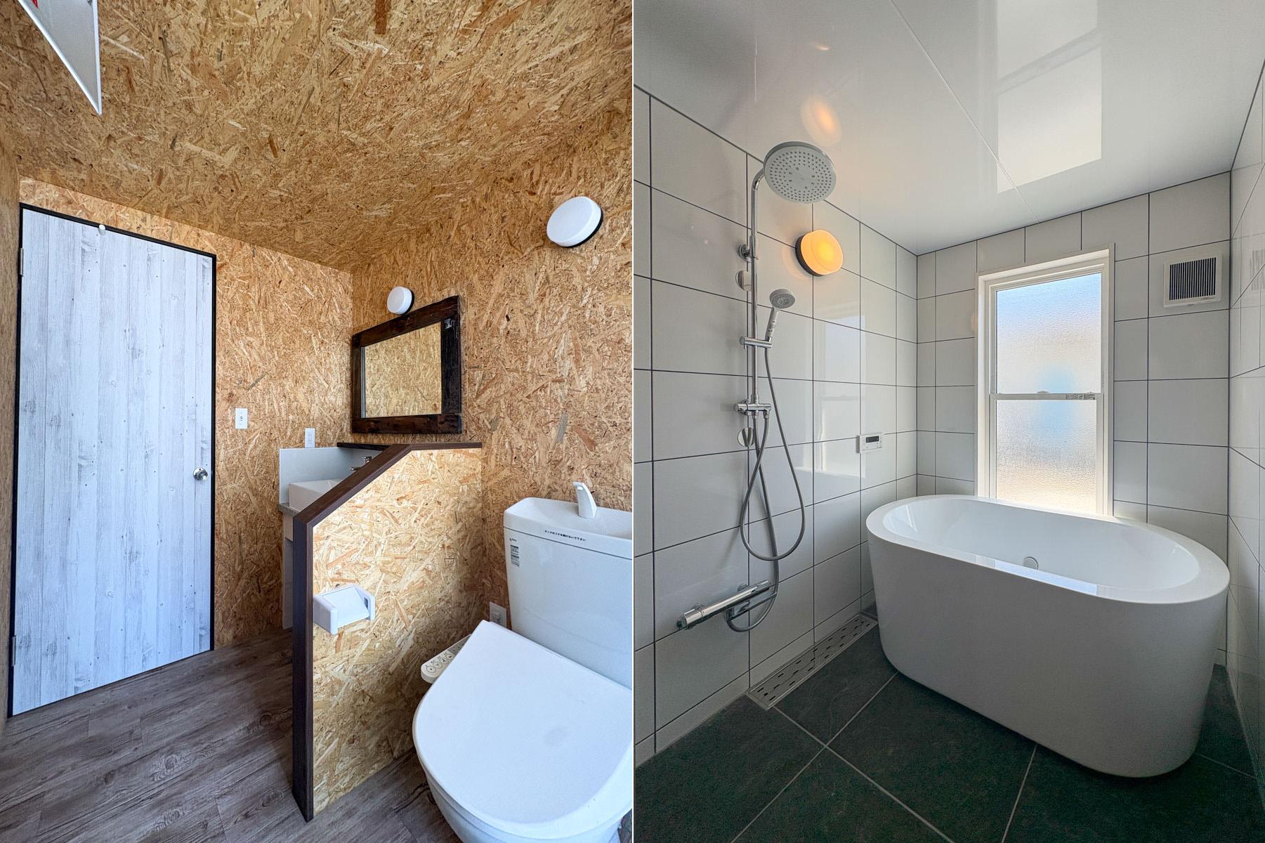 埼玉県入間市東町の賃貸物件/トイレ洗面台と浴室　オーバーヘッドシャワーってめっちゃ海外感ありますよね