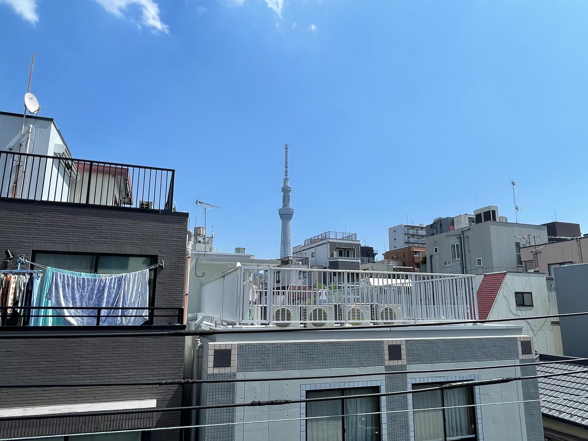 台東区浅草の賃貸物件/東京スカイツリーが見えます。実際はもっと近くに見えます