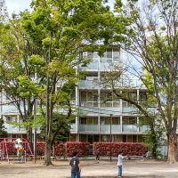 練馬区豊玉北の賃貸物件/公園から建物をみる