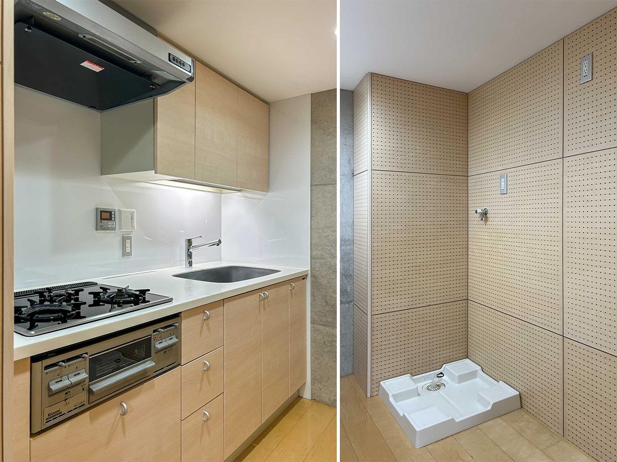 練馬区豊玉北の賃貸物件/広さにゆとりのあるキッチン。背面に洗濯機置き場があります