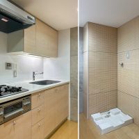 練馬区豊玉北の賃貸物件/広さにゆとりのあるキッチン。背面に洗濯機置き場があります