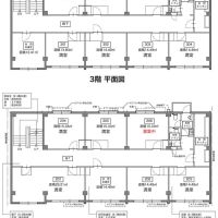 台東区蔵前の賃貸物件/建物2階と3階の間取り図。図面で見ても、学校みたいですね