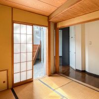 大田区南馬込の賃貸物件/地下1階：ドライエリアと和室を分けているのは障子のみ