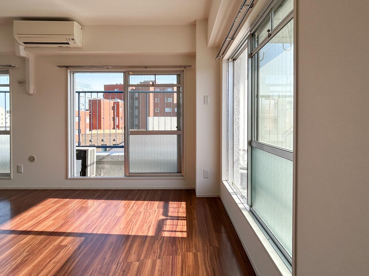 文京区千駄木の賃貸物件/南と西向きの採光面のため、午後が日差しのピークタイム