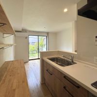 世田谷区宇奈根の賃貸物件/手づくりの棚とカウンターが重宝しそうです