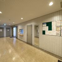 目黒区中目黒の賃貸物件/エントランスホール。古いマンションですが清潔感があります