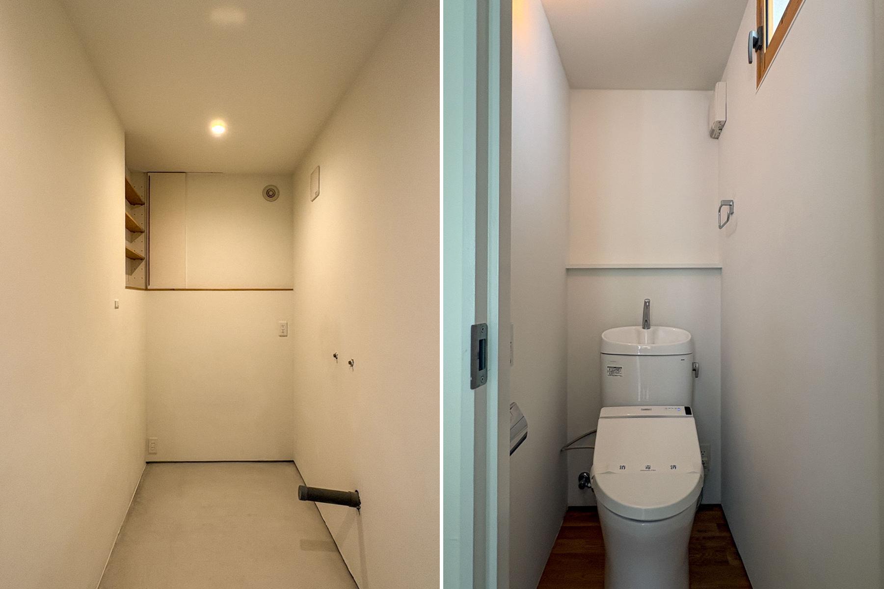 世田谷区代沢の賃貸物件/1階　トイレとスタジオの奥にある現像室の現在の様子　現像室だった部分には水栓と排水はあるが、使用するためには工事が必要