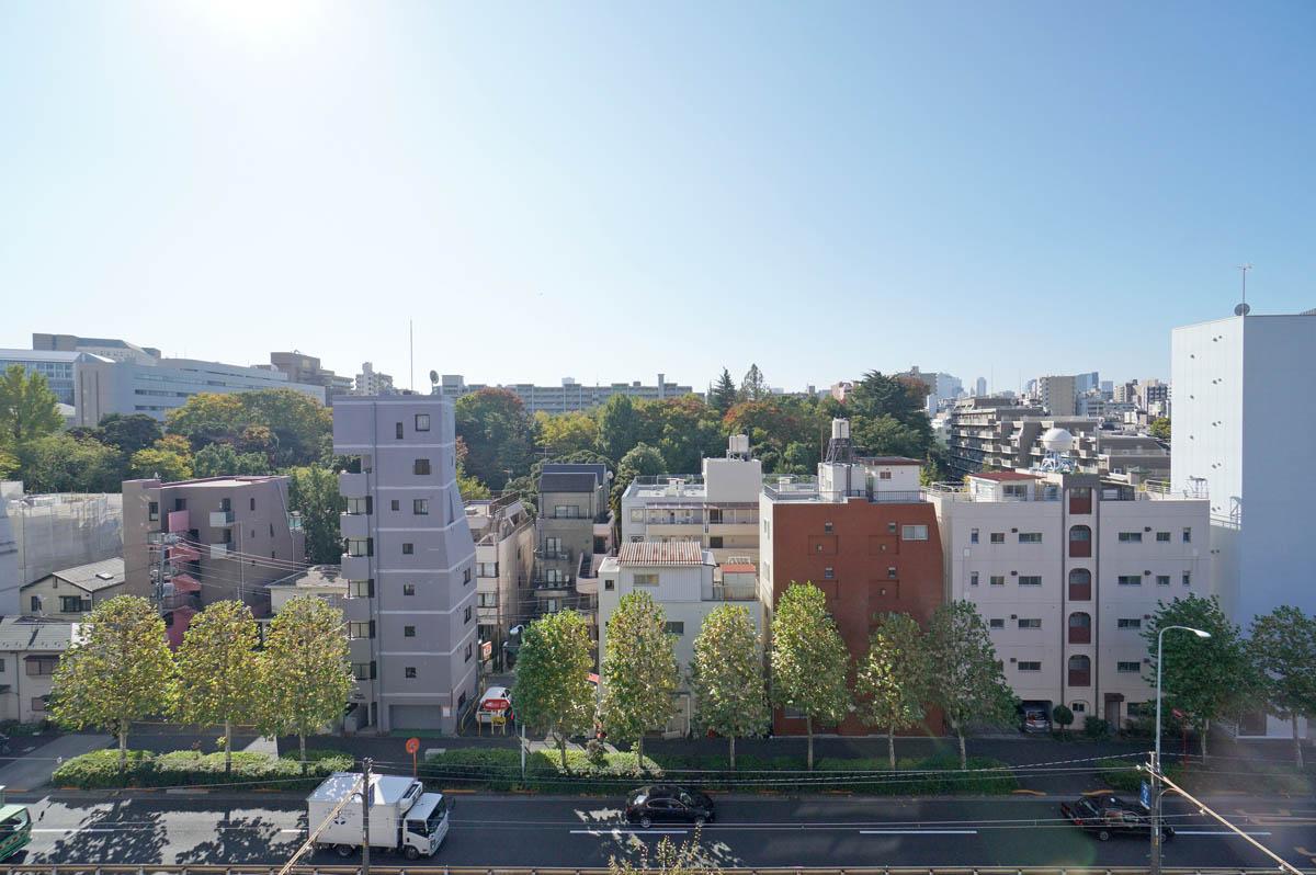 新宿区西早稲田の賃貸物件/最上階ならではのひらけた景色。視線の先には、甘泉園公園の緑がみえます