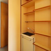 港区六本木の賃貸物件/玄関脇の扉の内側はこのような感じに。ちいさな流しがついている