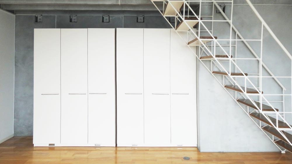収納は可動式になっているので、間仕切りとして使っても良い(7階)