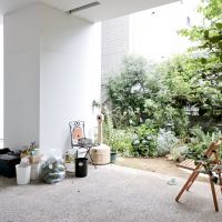 北区赤羽の賃貸物件/1階エントランス奥にある、すてきな裏庭
