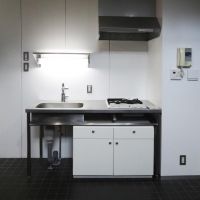 横浜市青葉区青葉台の賃貸物件/ステンレスのキッチンは収納や棚もしっかりあります