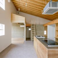 杉並区大宮の賃貸物件/天井がかなり高く開放的。山小屋にいるような雰囲気（新築竣工時写真）