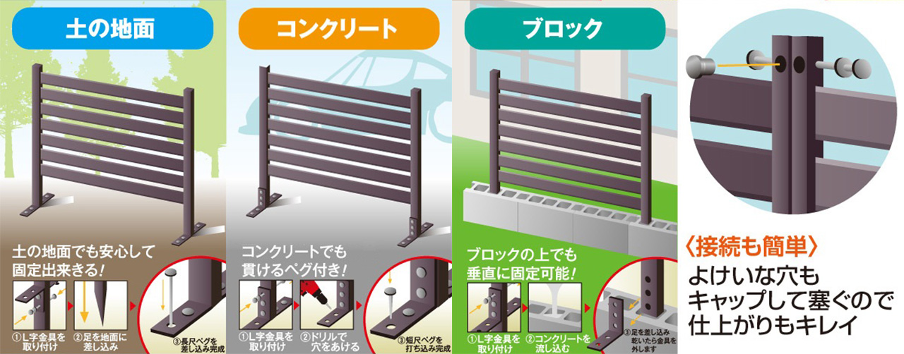 山善・すっきりフェンス_使用イメージ