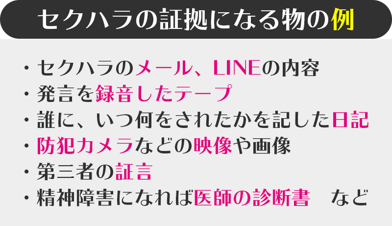 セクハラの慰謝料請求で必要な証拠